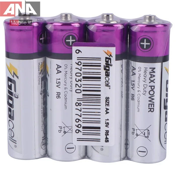 باتري قلمي چهارتايي شرينک مدل Gigacell Max Power Heavy Duty R6 1.5V AA