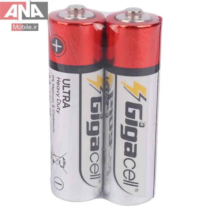 باتري قلمي دوتايي شرينک مدل Gigacell Ultra Heavy Duty R6 1.5V AA