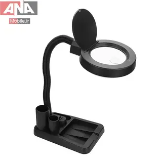 چراغ و ذره‌بين روميزي با بزرگنمايي 5X و 10X مدل A808 LED
