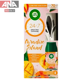 دستگاه و اسپري خوشبو کننده هوا ايرويک با رايحه انبه مالديلو و هلو مدل Air Wick Paradis Island