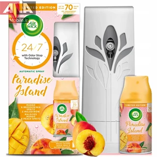 دستگاه و اسپري خوشبو کننده هوا ايرويک با رايحه انبه مالديلو و هلو مدل Air Wick Paradis Island