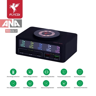 دستگاه تست شارژ 5 پورت فست وايرلس دار مدل FLYCDI FDC-006 140W