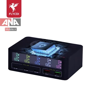 دستگاه تست شارژ 5 پورت فست وايرلس دار مدل FLYCDI FDC-006 140W