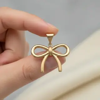 آویز گردنبند طلا 18 عیار زنانه طرح پاپیون وزن 1.93 گرم