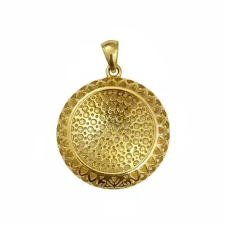 آویز گردنبند طلا 18 عیار زنانه طرح دایره‌ای ریزه‌ تراش وزن 2.21 گرم