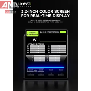 هاب شارژ و مولتي شارژر روميزي هوشمند 80 وات لووئي مدل LUOWEI LW-U1-mini