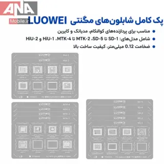 ست 11 عددی شابلون اندروئید لووی مدل LUOWEI CPU Series 
