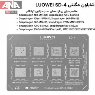 ست 11 عددی شابلون اندروئید لووی مدل LUOWEI CPU Series 
