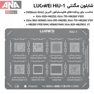 ست 11 عددی شابلون اندروئید لووی مدل LUOWEI CPU Series 
