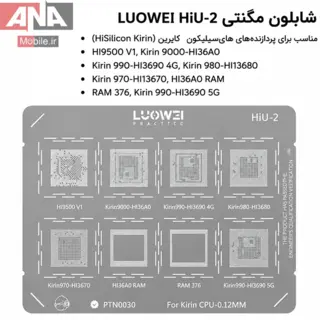 ست 11 عددی شابلون اندروئید لووی مدل LUOWEI CPU Series 