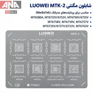 ست 11 عددی شابلون اندروئید لووی مدل LUOWEI CPU Series 