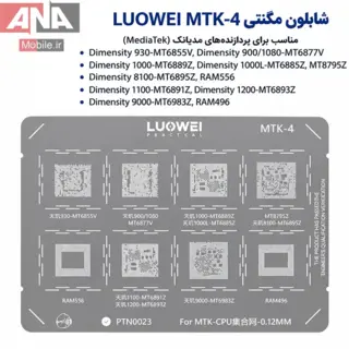 ست 11 عددی شابلون اندروئید لووی مدل LUOWEI CPU Series 