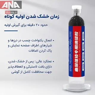 چسب درزگير مشکي صفحه نمايش و فريم گوشي لووي مدل LUOWEI LW-018 30ml