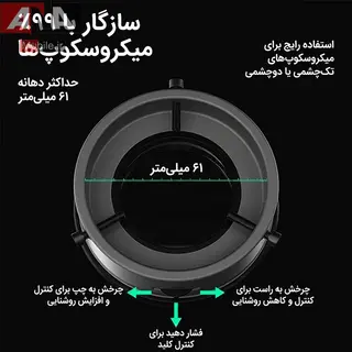 رينگ لايت و لنز پلاريزه ميکروسکوپ و لوپ لووي مدل LUOWEI LW-LS02
