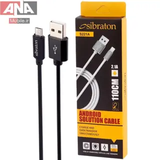کابل میکرو یو اس بی 2.1 آمپر سیبراتون مدل Sibraton S221A 2.1A 1.1m