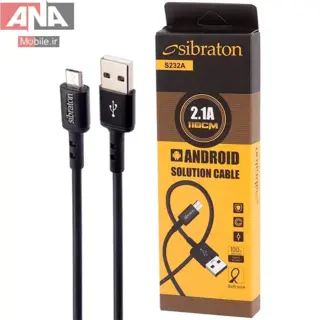 کابل میکرو یو اس بی 2.1 آمپر سیبراتون مدل Sibraton S232A 2.1A 1.1m