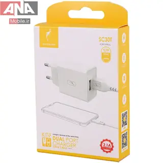 شارژر ديواري 10.5 وات + کابل تايپ سي اسکاي دلفين مدل Sky Dolphin SC30T