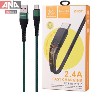 کابل فست شارژ تايپ سي 2.4 آمپر دنمن مدل Vdemenv D45T