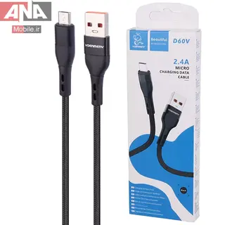 کابل ميکرو يو اس بي فست شارژ 2.4 آمپر دنمن مدل Vdenmenv D60V 2.4A 0.9m