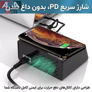 شارژر رومیزی 8 پورت و آمپرسنج فست مدل WLX-X9