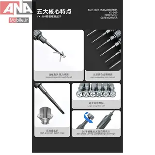 ست پيچ‌گوشتي فولادي 6 عددي ياکسون مدل YAXUN YX-369