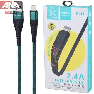 کابل لايتنينگ فست شارژ 2.4 آمپر دنمن مدل vdenmenv D45L