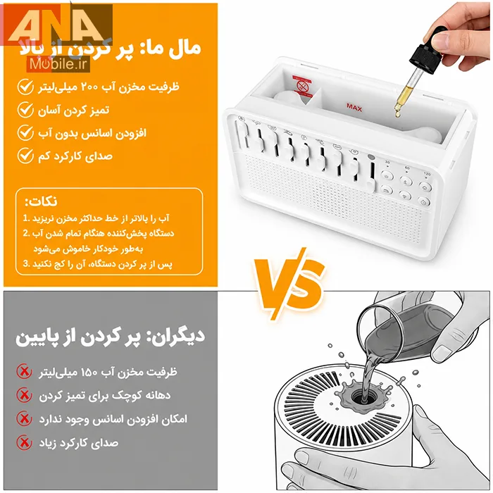 دستگاه بخور سرد و باکس موزيکال با صداهاي طبيعت
