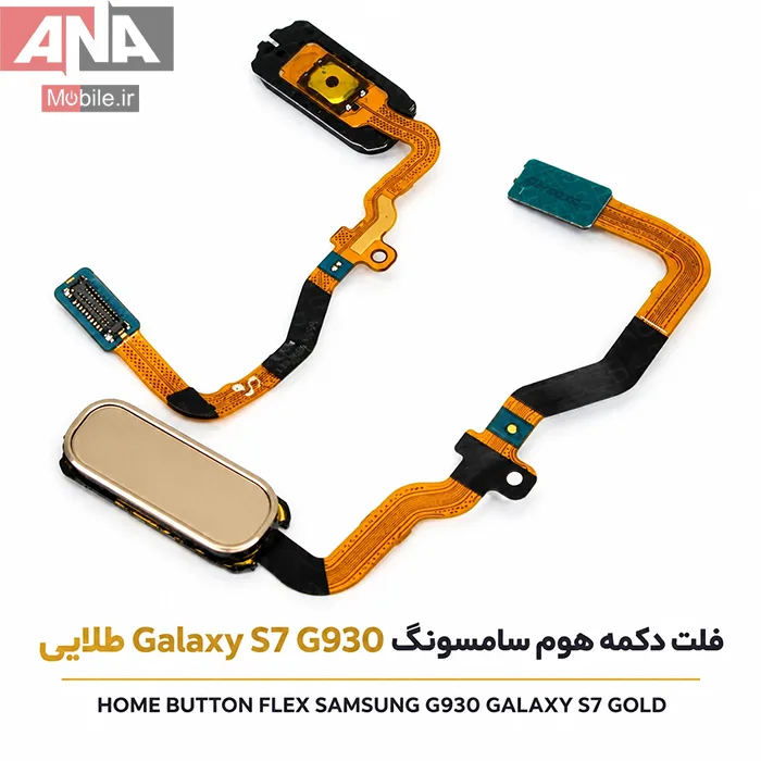 فلت دکمه هوم و حسگر اثر انگشت گوشي سامسونگ Samsung Galaxy S7 (G930) رنگ طلايي