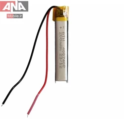 باتري ليتيوم آدامسي سايز 40*7*4mm ظرفيت 200mah