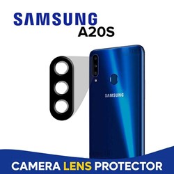 شيشه دوربين+فريم سامسونگ Samsung A20S رنگ مشکي