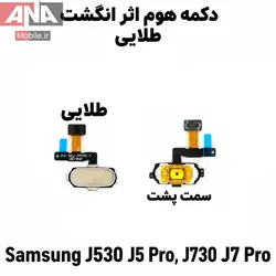 فلت و دکمه هوم و حسگر اثر انگشت سامسونگ Galaxy J5 Pro / J7 Pro (J530 / J730) رنگ طلایی
