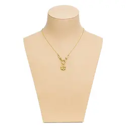 گردنبند طلا 18 عیار با زنجیر حلقه‌ای (فلامینگو) مدل حلقه های تیفانی گل شبدر وزن 2.98 گرم