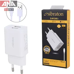 شارژر ديواري 10 وات + کابل آيفوني سيبراتون مدل Sibraton S-W1245i