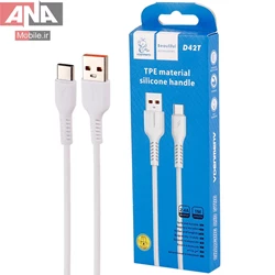 کابل فست شارژ TYPE-C وي دنمن وي مدل Vdenmenv D42T 2.4A 1m