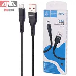 کابل ميکرو يو اس بي فست شارژ 2.4 آمپر دنمن مدل Vdenmenv D60V 2.4A 0.9m