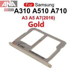 خشاب سیم کارت+مموری Samsung A510-A710 رنگ طلایی